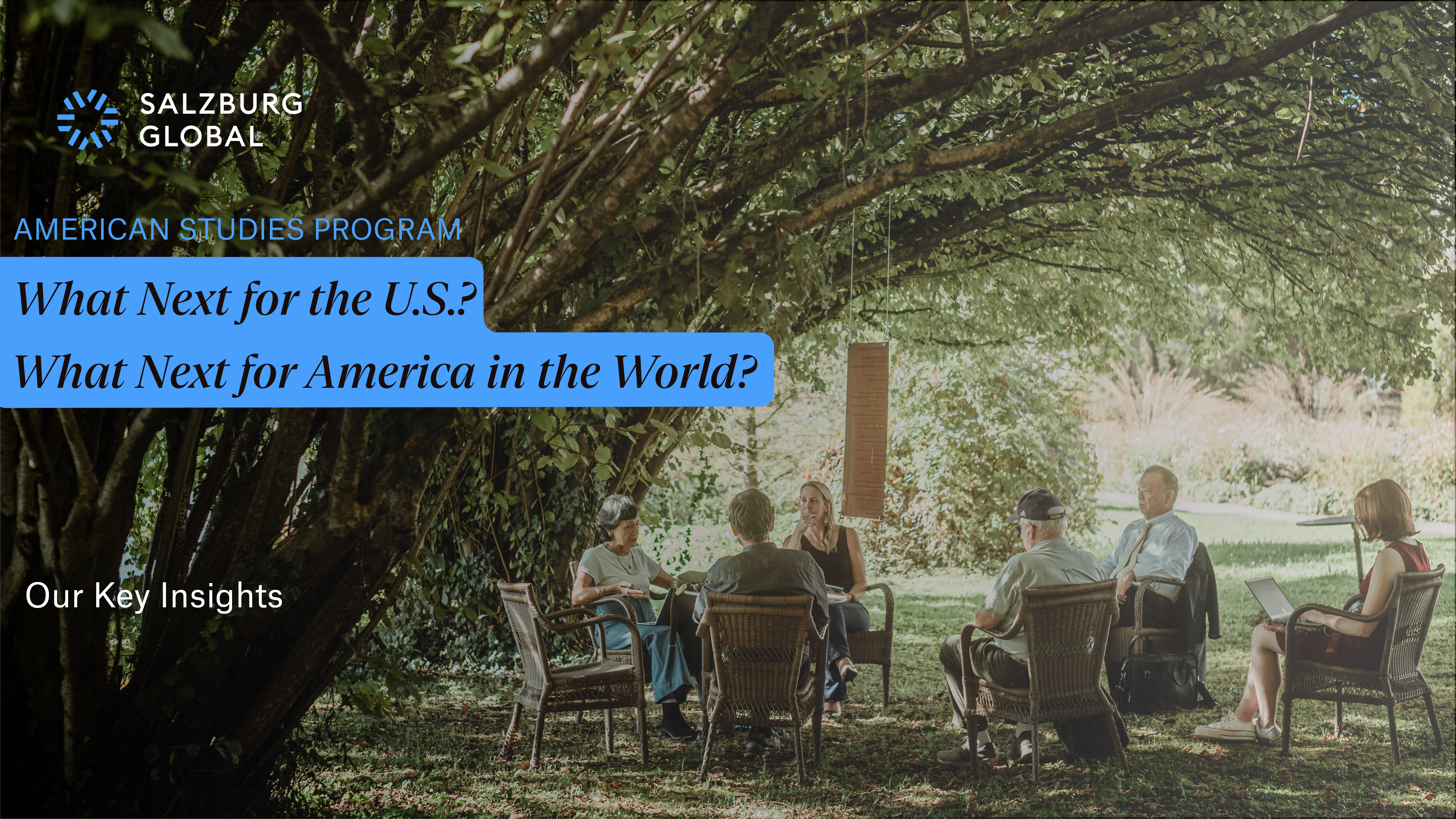 A graphic announcing the Key Insights document from an American Studies program