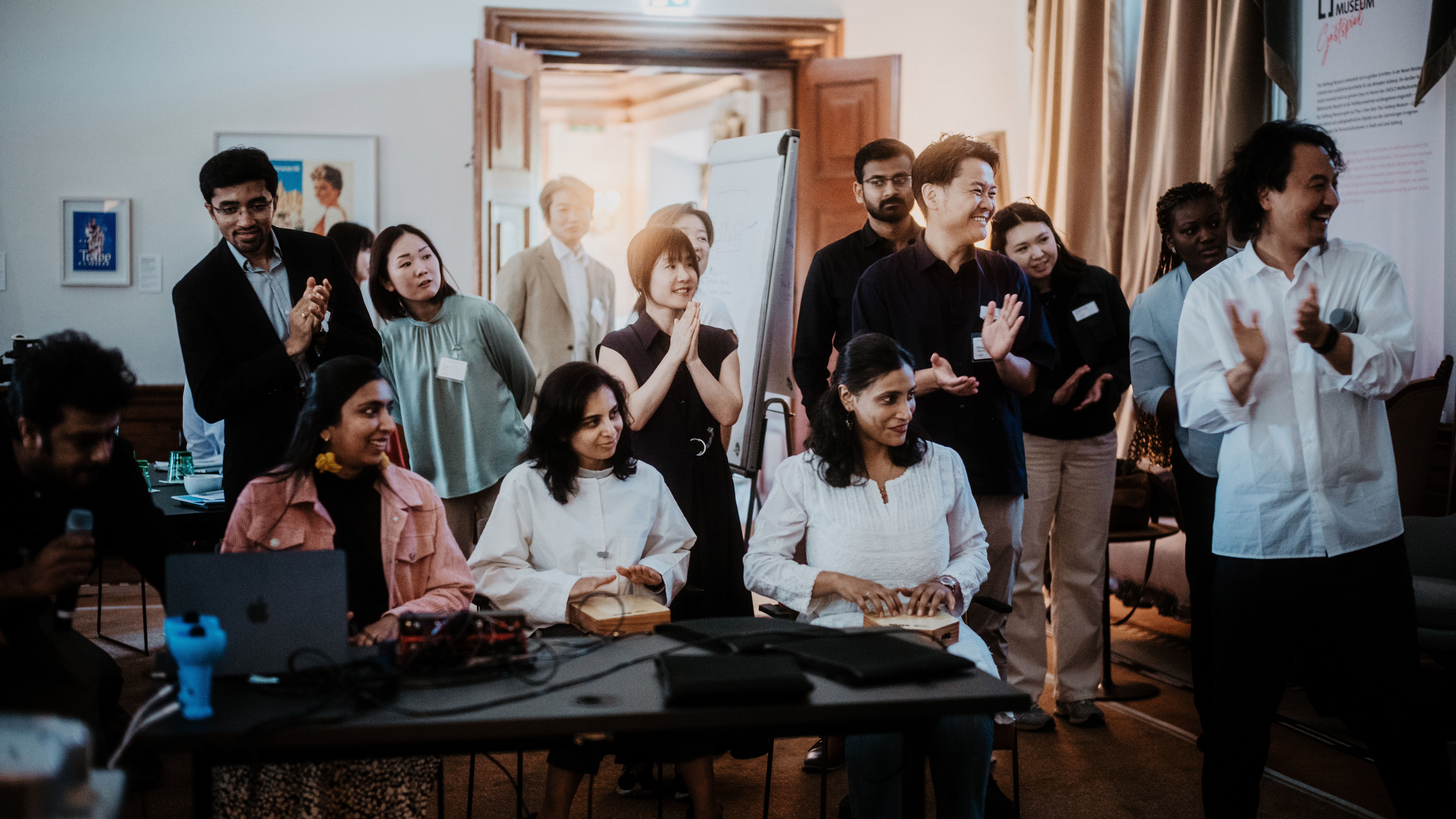 A group of Indian, Japanese, and other Fellows engaged in discussions during the Japan-India Transformative Technology Network in 2025.